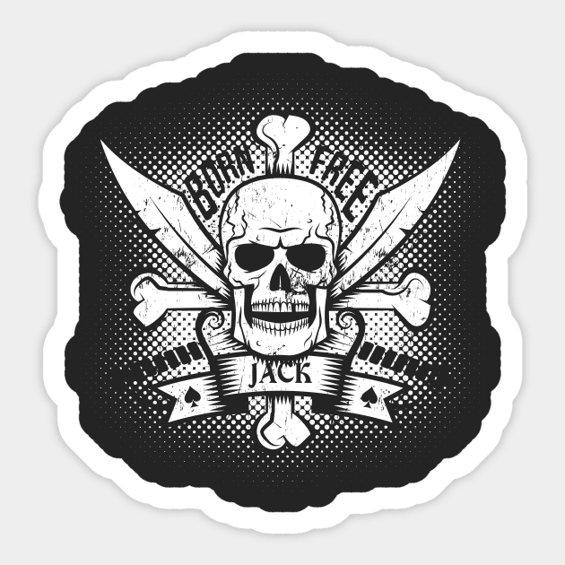 Jolly Roger with crossed sabers Sticker by Agor2012